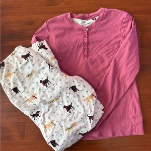 L.L. Bean Flannel Dog Pajama Set Size Small